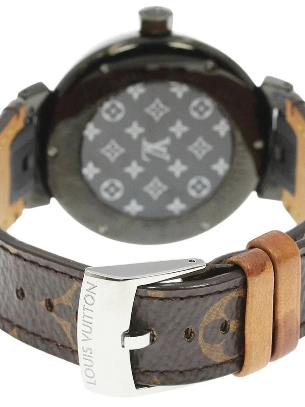 LOUIS VUITTON Tambour All Black GM QA049 12P diamond Quartz Men's Watch_967419